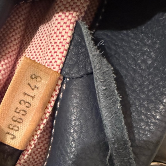 Vintage Dooney and Bourke Pebble Annalise Logo Loc Sack Hobo Bag Purse Blue - Picture 6 of 7